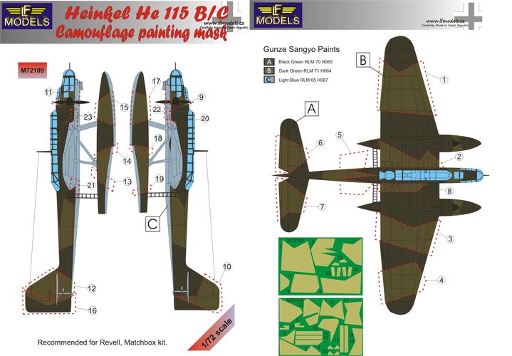 Heinkel He 115 B/C Camouflage Painting Mask